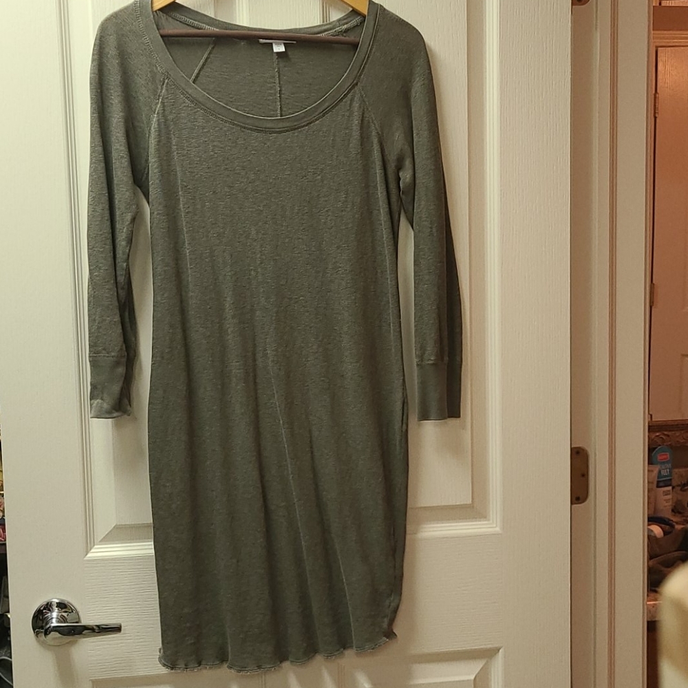 James Perse Heather Gray/Green Dress